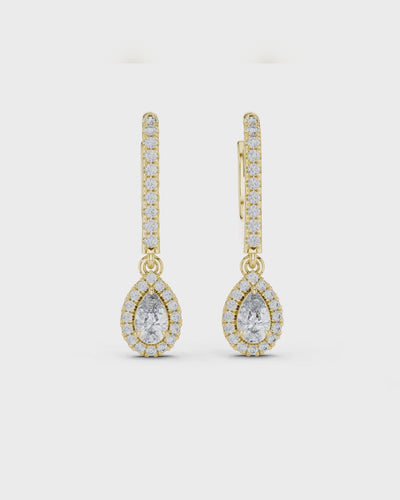 Pavé Bar Pear Drop Earrings by MONICONIC