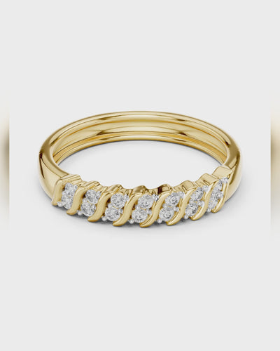 Scalloped Collet Diamond Band by MONICONIC