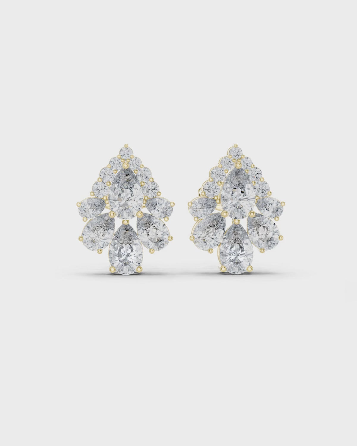 Pear Cluster Lab-Grown Diamond Studs by MONICONIC