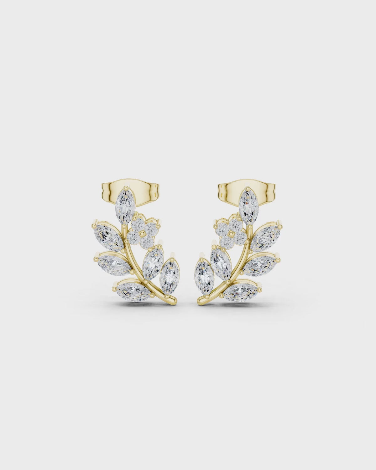 Vine Marquise Diamond Stud Earrings by MONICONIC