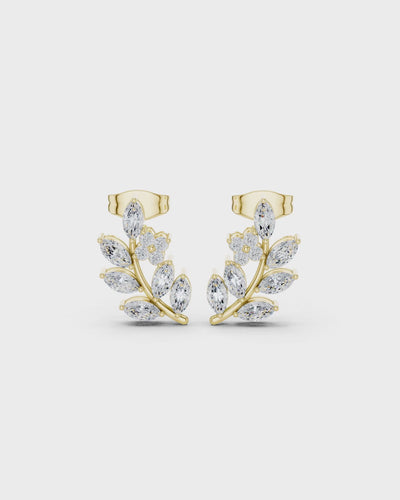 Vine Marquise Diamond Stud Earrings by MONICONIC