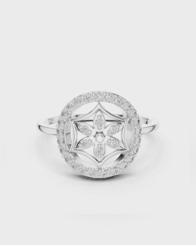 Floral Medallion Ring by MONICONIC