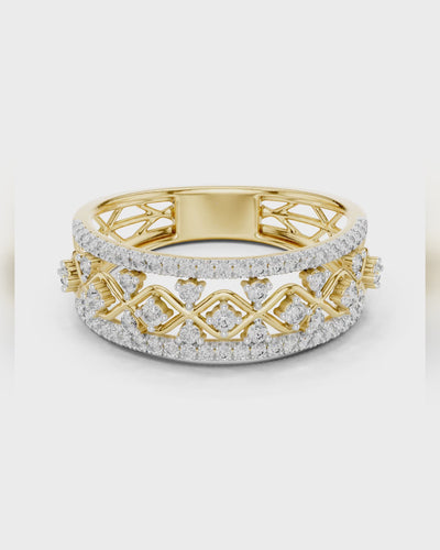 Lattice Pavé Band by MONICONIC