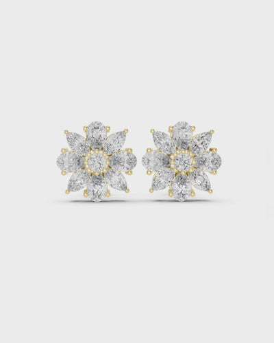 Lab-Grown Diamond Rosette Stud Earrings by MONICONIC