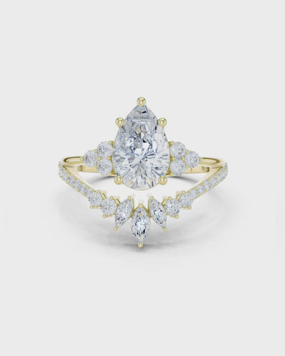 Pear Crown Cluster Ring by MONICONIC