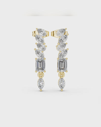 Mixed-Cut Lab-Grown Diamond Drop Earrings by MONICONIC