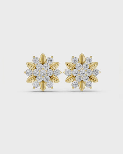Petal Cluster Diamond Stud Earrings by MONICONIC