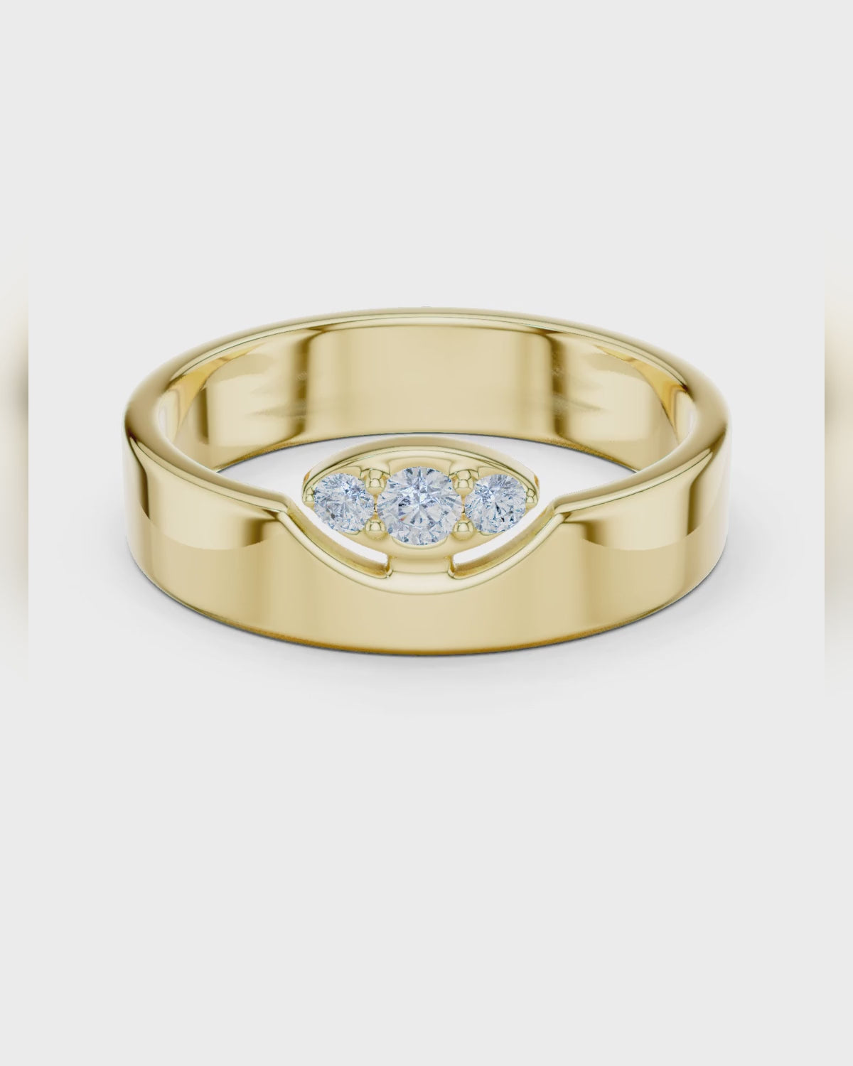U Collar Three-Stone Ring by MONICONIC
