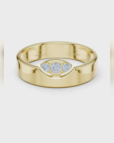 U Collar Three-Stone Ring by MONICONIC