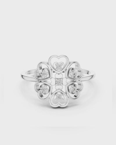 Heart Quatrefoil Ring by MONICONIC
