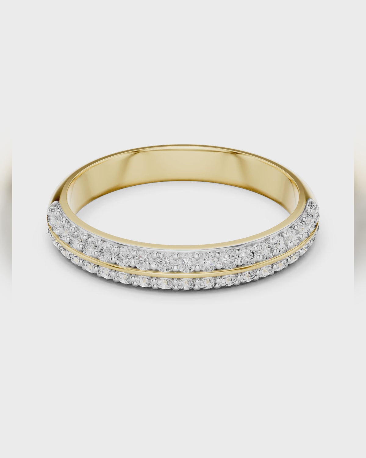 Double Pavé Diamond Band by MONICONIC