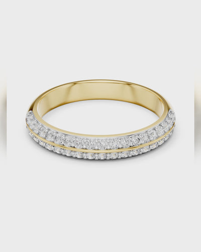 Double Pavé Diamond Band by MONICONIC