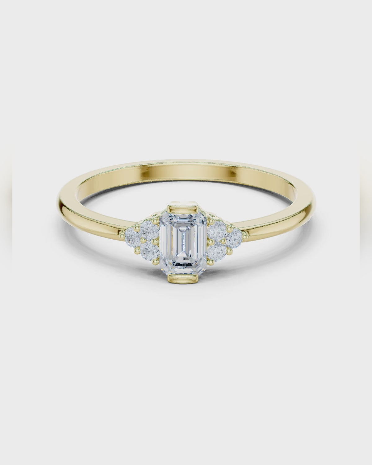 Emerald-Cut Cluster Ring by MONICONIC