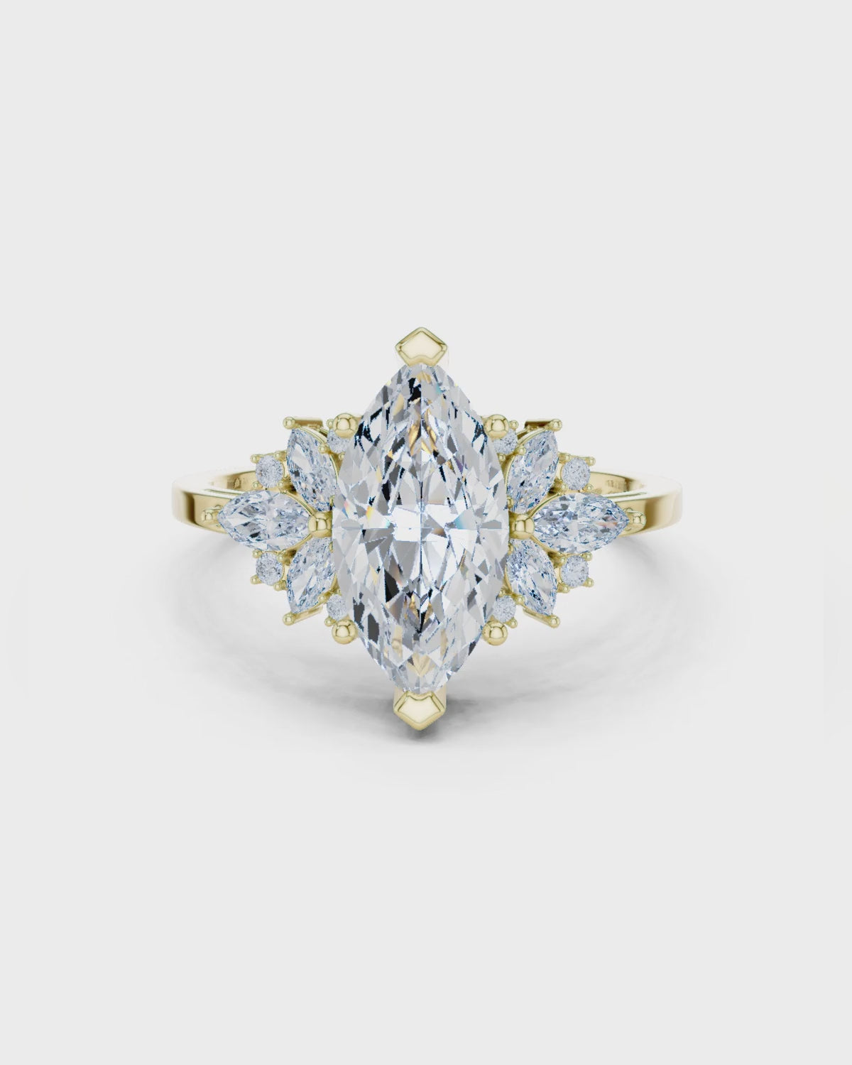 Marquise Floral Cluster Ring by MONICONIC