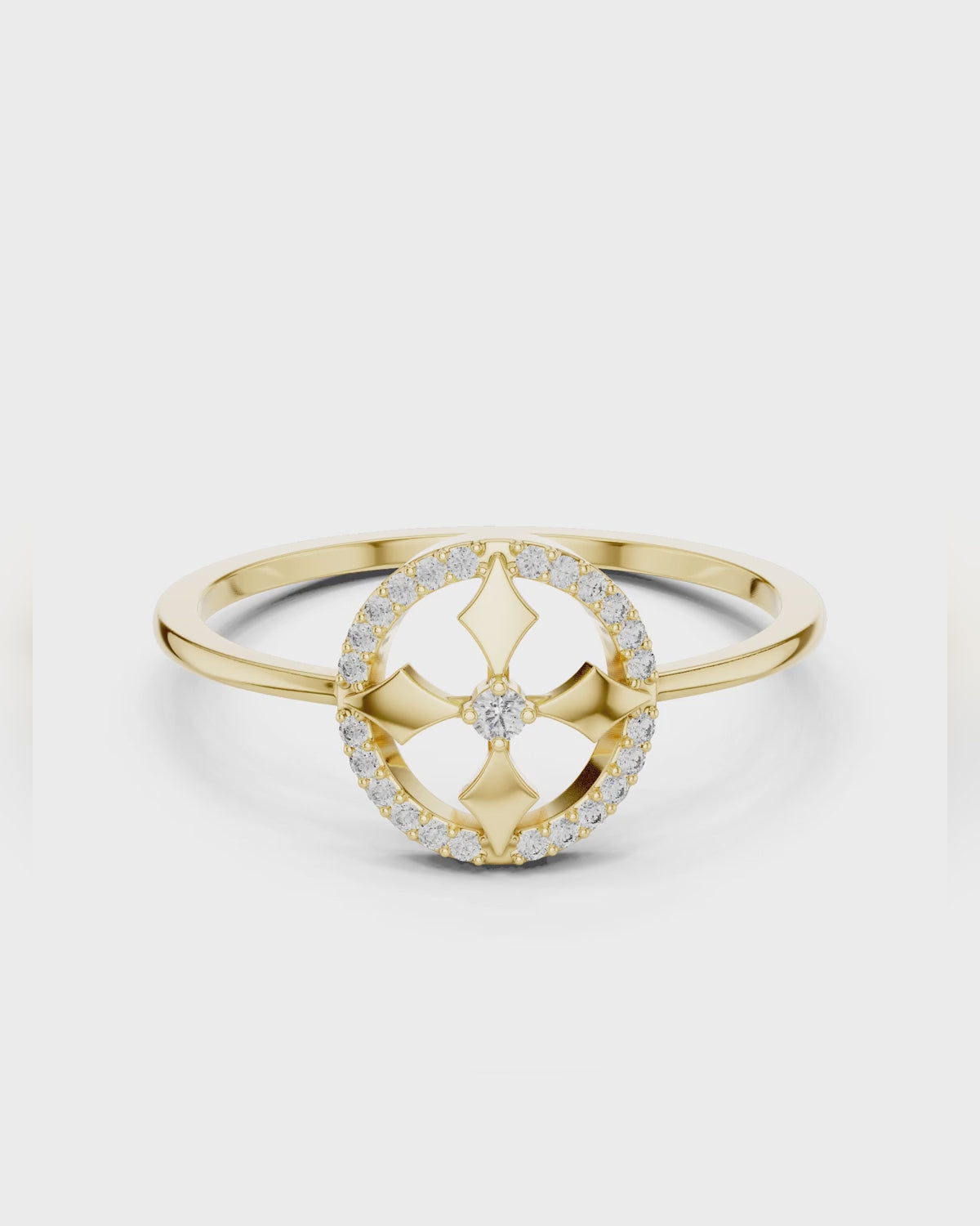 Quatrefoil Halo Ring by MONICONIC