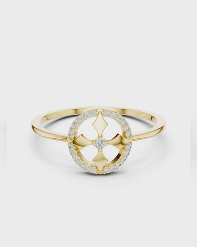 Quatrefoil Halo Ring by MONICONIC